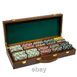 500-count Showdown 13g Casino Poker Chips & Cards Set in Walnut Wood Case