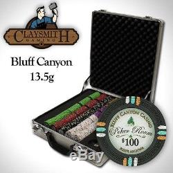500 ct Bluff Canyon 13.5 Gram Casino Grade Poker Chip Set CG Aluminum Case
