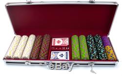 500 ct The Mint 13.5 Gram Casino Grade Poker Chip Set Black Aluminum Case