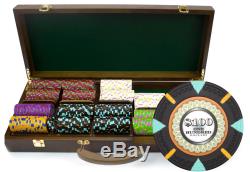 500 ct The Mint 13.5g Poker Chips Set in Walnut Wooden Case