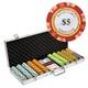 500-piece Aluminum Monte Carlo Poker Chip Set in Case 13.5g Clay Composite