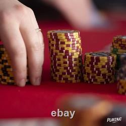 500-piece Aluminum Monte Carlo Poker Chip Set in Case 13.5g Clay Composite