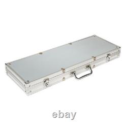 500-piece Aluminum Monte Carlo Poker Chip Set in Case 13.5g Clay Composite