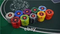 500PCS Chips Poker Dice Chip Set Texas Blackjack Cards Game with Aluminum Case