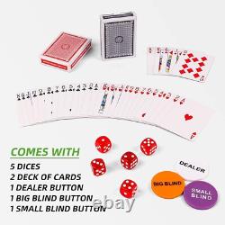 500PCS Complete Poker Chip Set in Aluminum Case Perfect for Family Game Nights