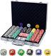 500PCS Poker Chip Set with Aluminum Case, 11.5 Gram for Texas Holdem & Blackjack