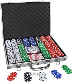 500PCS Poker Chip Set with Aluminum Travel Case, 11.5 Gram for Texas Holdem