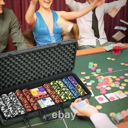 500PCs 14 Gram Poker Chips Set with Aluminum Case Playing Cards
