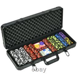 500PCs 14 Gram Poker Chips Set with Aluminum Case Playing Cards