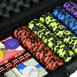 500PCs 14 Gram Poker Chips Set with Aluminum Case Playing Cards