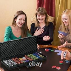 500PCs 14 Gram Poker Chips Set with Aluminum Case Playing Cards