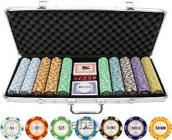 500Pc 13.5G Monte Carlo Clay Poker Chip Set Casino Grade Poker Chips Tri Color