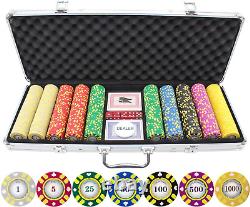 500Pc 13.5G Stripe Suited V2 Poker Chips Set