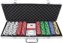 500Pc Roman Times Clay Poker Chips Set 9.5G Pure Clay Poker Chip Same Weight