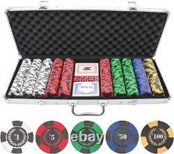 500Pc Roman Times Clay Poker Chips Set 9.5G Pure Clay Poker Chip Same Weight