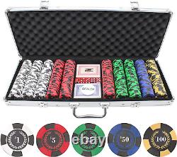 500Pc Roman Times Clay Poker Chips Set 9.5G Pure Clay Poker Chip Same Weight