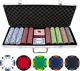 500Pc Z Striped Poker Chips Set