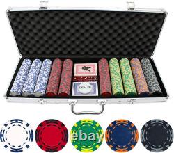 500Pc Z Striped Poker Chips Set