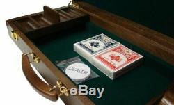 500ct. Ben Franklin 14g Poker Chip Set in Walnut Wooden Carry Case