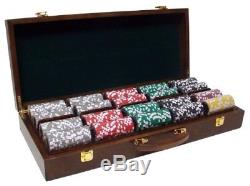 500ct. Black Diamond 14g Poker Chip Set in Walnut Wooden Carry Case