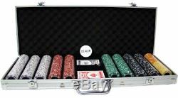 500ct. Coin Inlay 14g Poker Chip Set in Aluminum Metal Carry Case