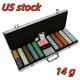 500ct. Count Poker Set 14g Clay Poker Chips Set with Aluminum Case Las Vegas
