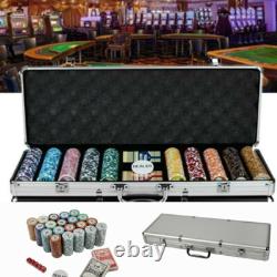 500ct. Count Poker Set 14g Clay Poker Chips Set with Aluminum Case Las Vegas