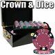 500ct. Crown & Dice 14g Poker Chip Set, Black Mahogany Wood with Cards & Button