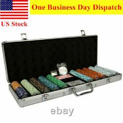 500ct. Las Vegas Poker Club 14g Clay Poker Chips Set with Aluminum Case