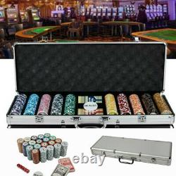 500ct. Las Vegas Poker Club 14g Clay Poker Chips Set with Aluminum Case