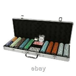 500ct. Las Vegas Poker Club 14g Clay Poker Chips Set with Aluminum Case