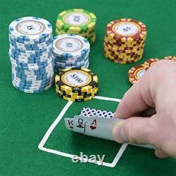 500ct. Las Vegas Poker Club Poker Set 14g Clay Composite Chips withAluminum Case