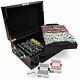 500ct. Monaco Club 13.5g Poker Chip Set in Black Mahogany Wooden Carry Case