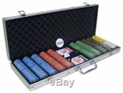 500ct. Nevada Jack Ceramic 10g Poker Chip Set in Aluminum Metal Carry Case