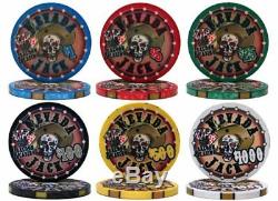 500ct. Nevada Jack Ceramic 10g Poker Chip Set in Aluminum Metal Carry Case
