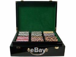 500ct. Nile Club Ceramic 10g Poker Chip Set in Hi Gloss Wood Carry Case