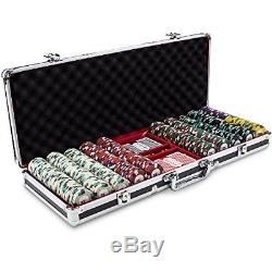 500ct. Poker Knights 13.5g Poker Chip Set in Black Aluminum Carry Case