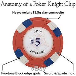 500ct. Poker Knights 13.5g Poker Chip Set in Black Aluminum Carry Case