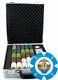 500ct. Rock & Roll Clay Composite 13.5g Poker Chip Set, Aluminum Claysmith Case