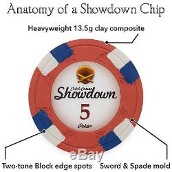 500ct Showdown Poker Chip Set in Black Aluminum Carry Case, 13.5-gram Clay by