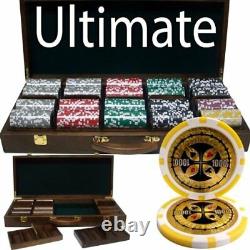 500ct. Ultimate 14g Poker Chip Set in Walnut Wood Carry Case
