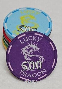 500pc 10g Ceramic Lucky Dragon Poker Chip Set/No Case