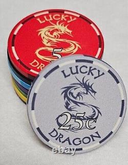 500pc 10g Ceramic Lucky Dragon Poker Chip Set/No Case