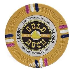 500pc 13.5g Clay Gold Rush Poker Chips/No Case