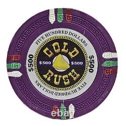 500pc 13.5g Clay Gold Rush Poker Chips/No Case