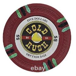 500pc 13.5g Clay Gold Rush Poker Chips/No Case