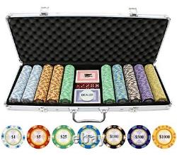 500pc 13.5g Monte Carlo Clay Poker Chip Set Casino Grade 13.5g Poker Chips Color