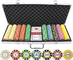 500pc 13.5g Stripe Suited V2 Poker Chips Set