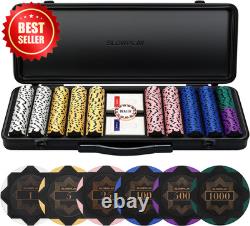 500pc 14g Clay Poker Chips Set Texas Hold'em Numbered Case US
