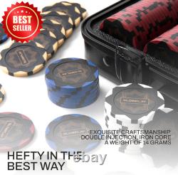 500pc 14g Clay Poker Chips Set Texas Hold'em Numbered Case US